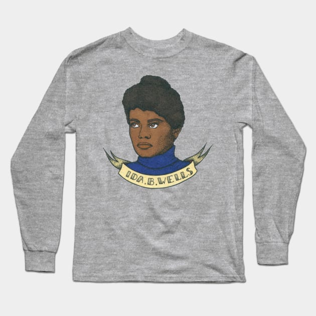 Ida Bell Wells-Barnett Long Sleeve T-Shirt by Joyia M